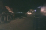 В Тайшетском районе большегруз врезался в фуру и загорелся, есть погибший