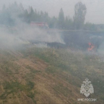 В Бирюсинске на одной улице произошли два ландшафтных пожара