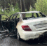 Mercedes-Benz, загоревшийся после ДТП. Фото пресс-службы Госавтоинспекции Иркутской области - Irk.Ru