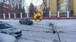 Внедорожник снёс фонарный столб на улице Аэрофлотская в Иркутске