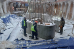 Строительство опоры моста. Фото пресс-службы правительства Иркутской области