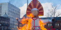 Сжигание чучела на Масленицу. Фото IRK.ru - Irk.Ru