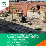 С начала года в Братске газифицировали 131 дом по нацпроекту «Экологическое благополучие»