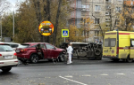 ДТП с "перевертышем" произошло в микрорайоне Солнечный Иркутска
